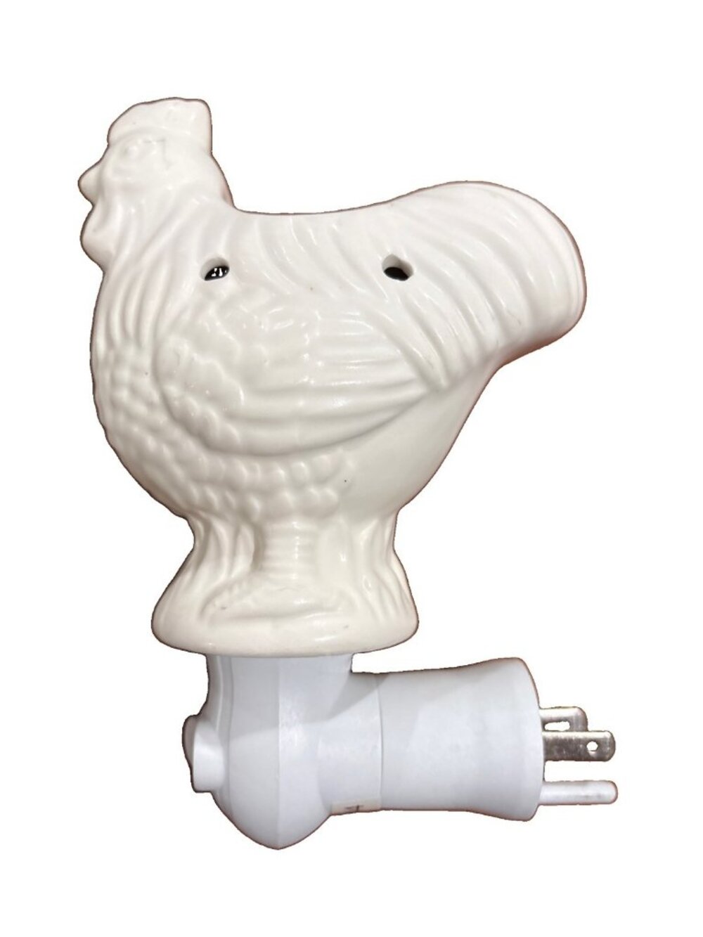 Plug-in White Rooster Night Light Home Accent Hallway Lighting